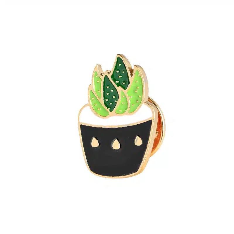 6 Pcs/set Colorful Enamel Pins Set Badge For Clothes Colorful Cartoon Brooches Succulents Plant Cactus Jacket Bag DIY Badge 17
