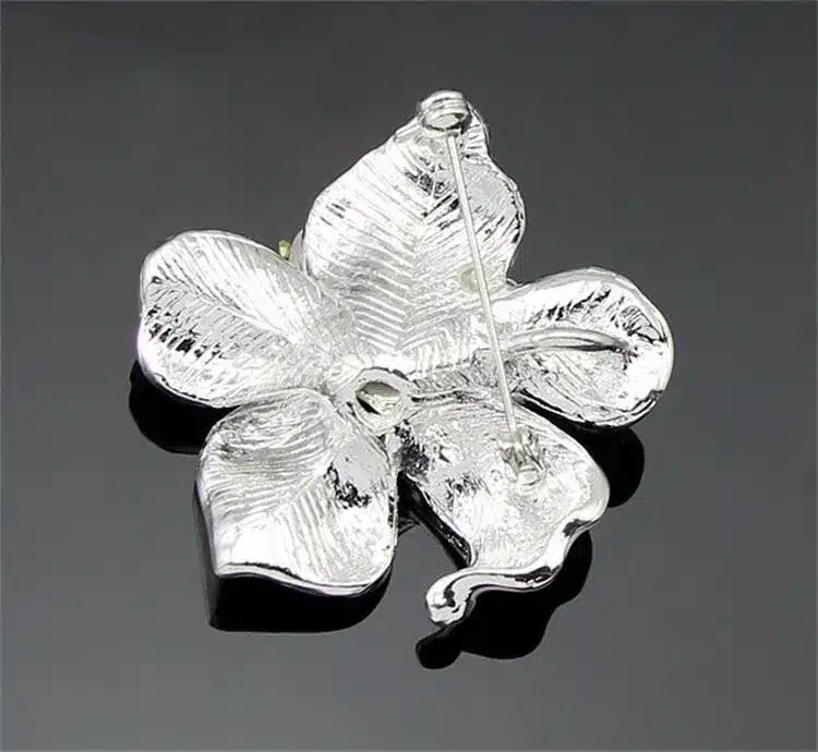 lackingone *2017 christmas gift Enamel Brooch Rhinestone Crystal Lily Flower brooches for women Jewelry Birthday Gift 10