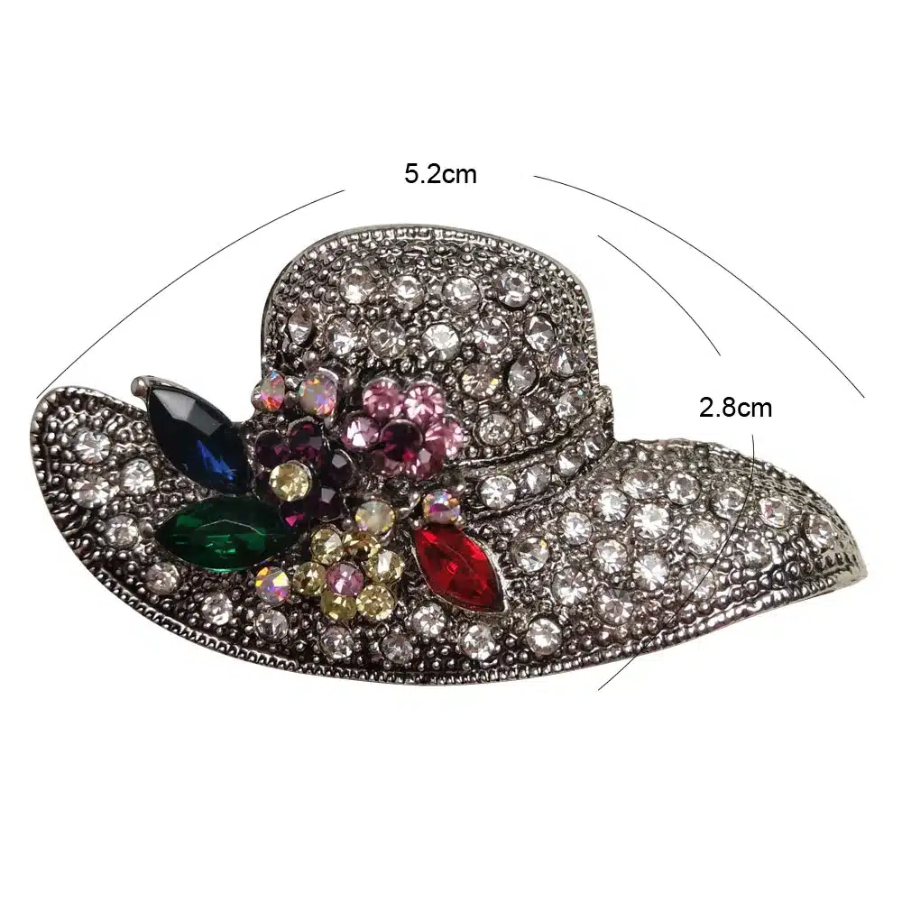 CINDY XIANG 2 Colors Big Hat Rhinestone Brooch Vintage Flower Pins and Brooches Antique Fashion Jewelry Scarf Buckle Jewelry 21