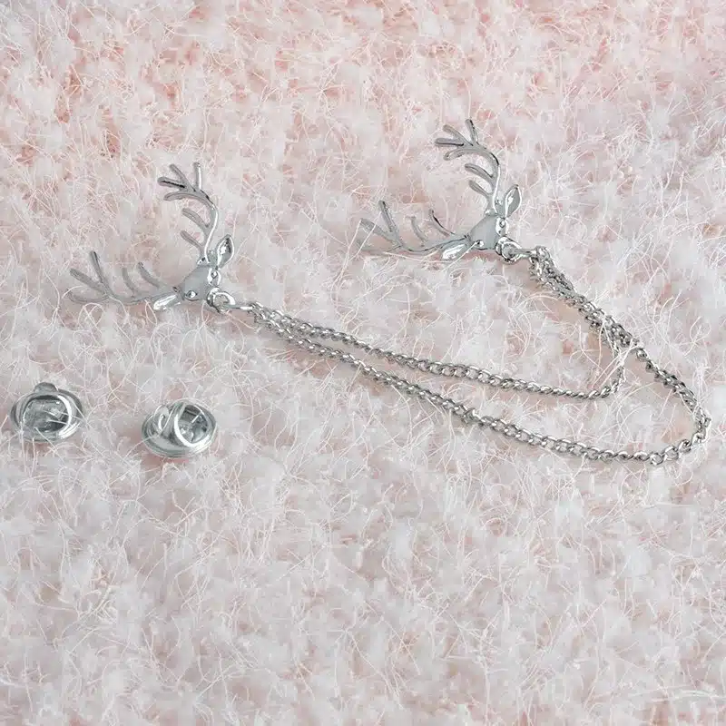 QIHE JEWELRY Vintage Personalized Deer Collar Pin Factory Direct Sales Fashion Jewelry Retro Brooch Shirt Collar Pin Brooch 21