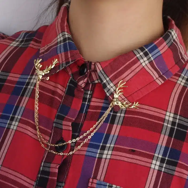 QIHE JEWELRY Vintage Personalized Deer Collar Pin Factory Direct Sales Fashion Jewelry Retro Brooch Shirt Collar Pin Brooch 22