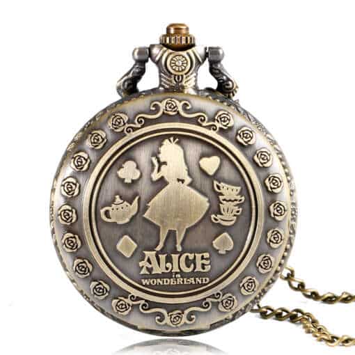pronksikarva taskukell Alice Imedemaal teemaliste kaunistustega