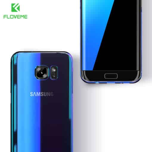 lilla ja sinine läikiv telefoniümbris Samsungi mudelile