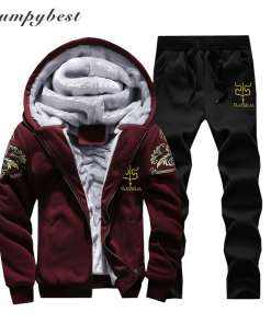 kapuutsiga jakk ja püksid meestele, bordoo ja musta värvi