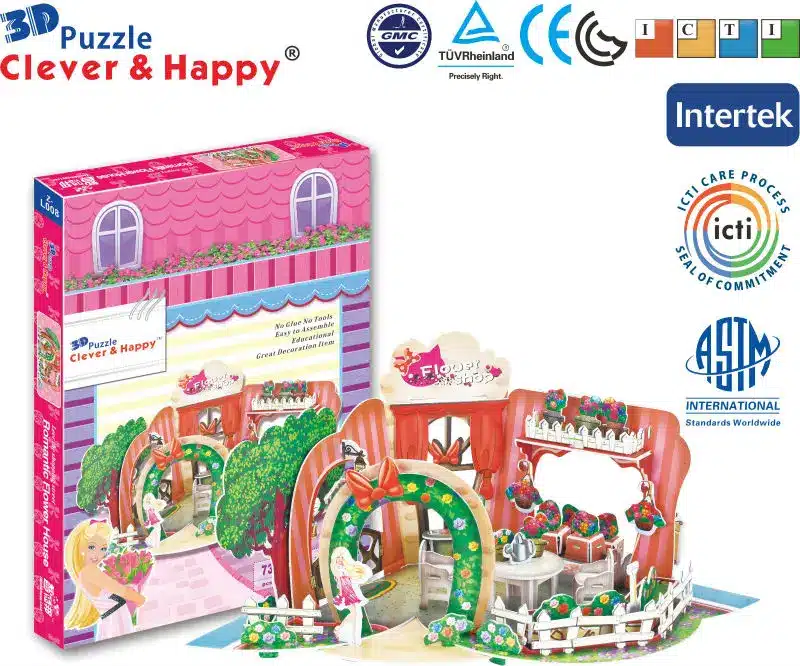 romantic flower shop 3d jigsaw puzzle hot product 2014 new design diy doll house 4