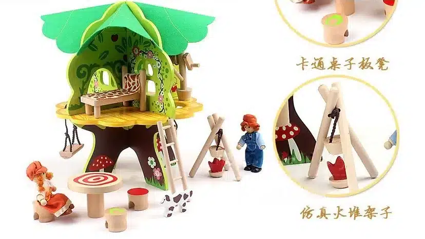 baby wooden 3D tree doll house puzzle children's birthday gifts wood house Kids Christmas gifts Child learning educational toys 6