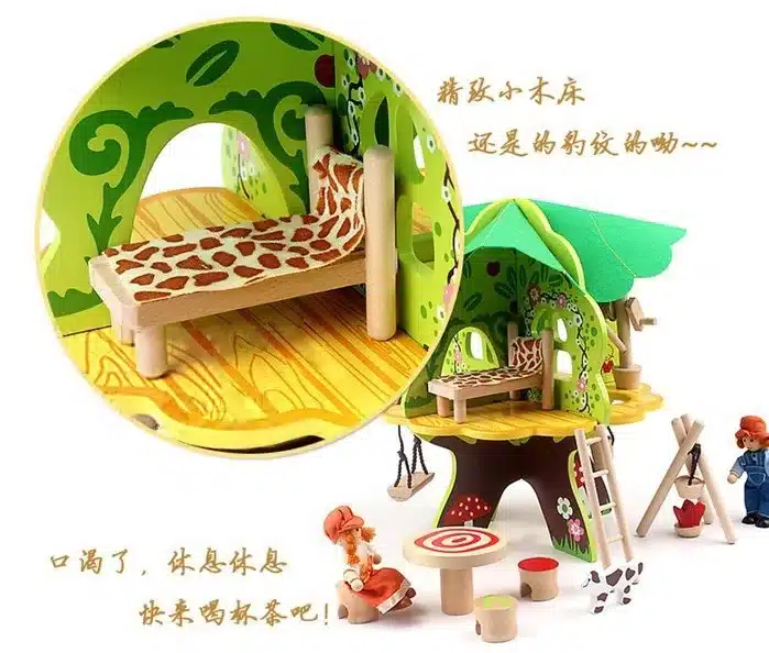 baby wooden 3D tree doll house puzzle children's birthday gifts wood house Kids Christmas gifts Child learning educational toys 7