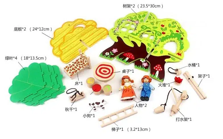 baby wooden 3D tree doll house puzzle children's birthday gifts wood house Kids Christmas gifts Child learning educational toys 8
