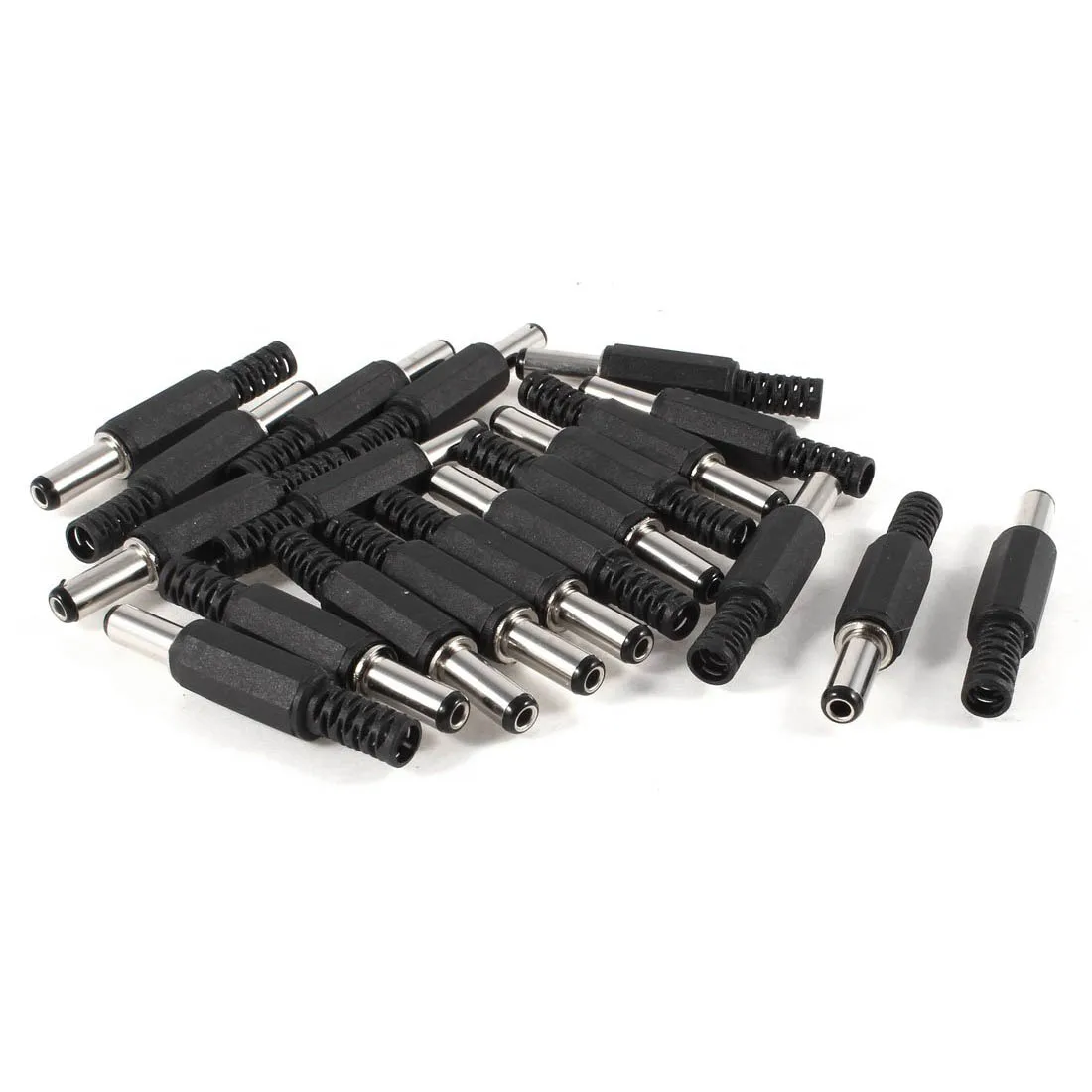 Promotion! 20 Pcs Black 2.5mm x 5.5mm DC Power Male Plug Jack Adapter 2