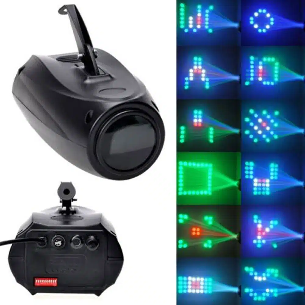 Portable Music Auto/Sound Active 64 LEDs RGBW Lights Laser Stage Effect Lighting Club Disco DJ Party Bar KTV Wedding Lights 12