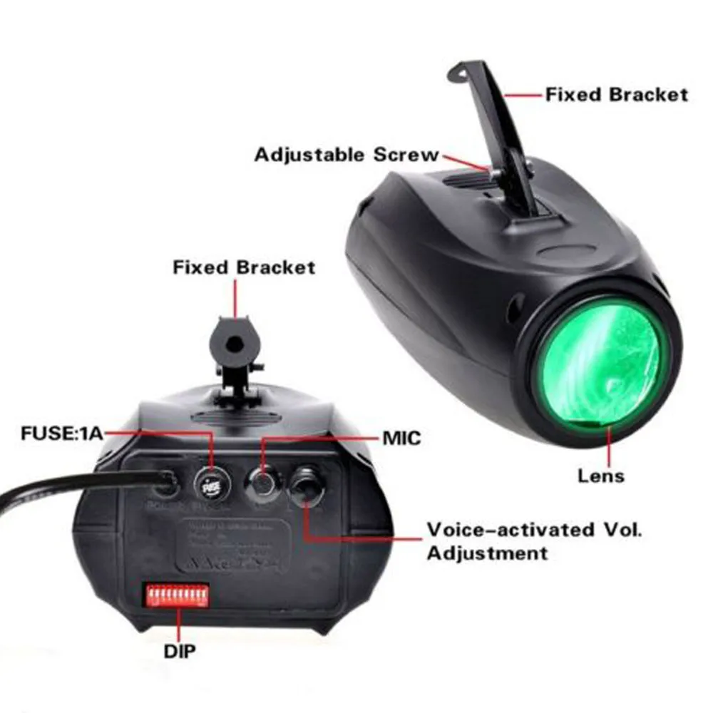 Portable Music Auto/Sound Active 64 LEDs RGBW Lights Laser Stage Effect Lighting Club Disco DJ Party Bar KTV Wedding Lights 17
