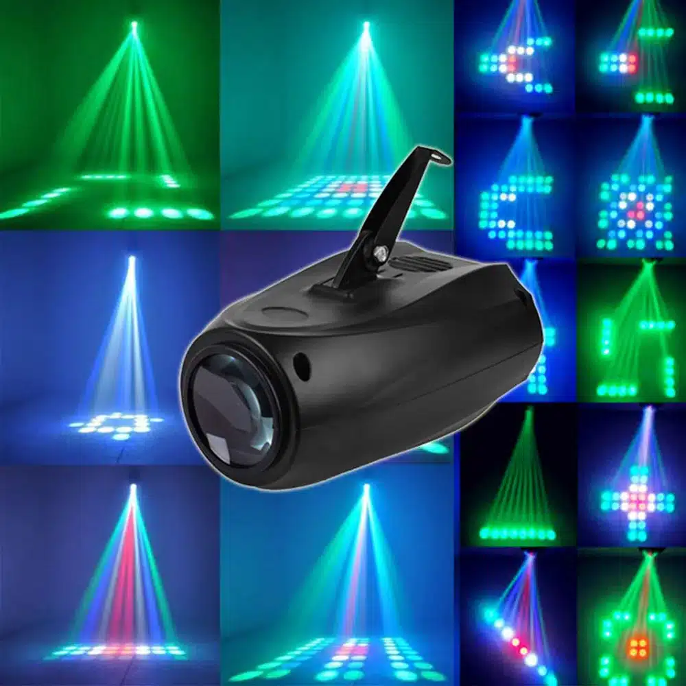 Portable Music Auto/Sound Active 64 LEDs RGBW Lights Laser Stage Effect Lighting Club Disco DJ Party Bar KTV Wedding Lights 20