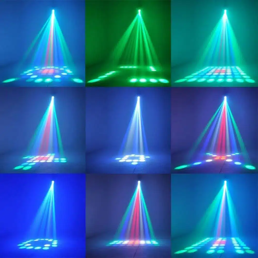 Portable Music Auto/Sound Active 64 LEDs RGBW Lights Laser Stage Effect Lighting Club Disco DJ Party Bar KTV Wedding Lights 22