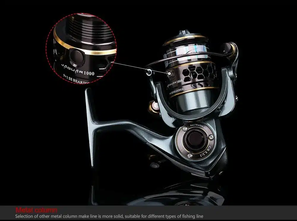 TSURINOYA Jaguar 1000 2000 3000 9+1BB Fishing Spinning Reel Carp Saltwater Fishing Reel Spinning Metal Handle 2 Spool Reels Coil 33