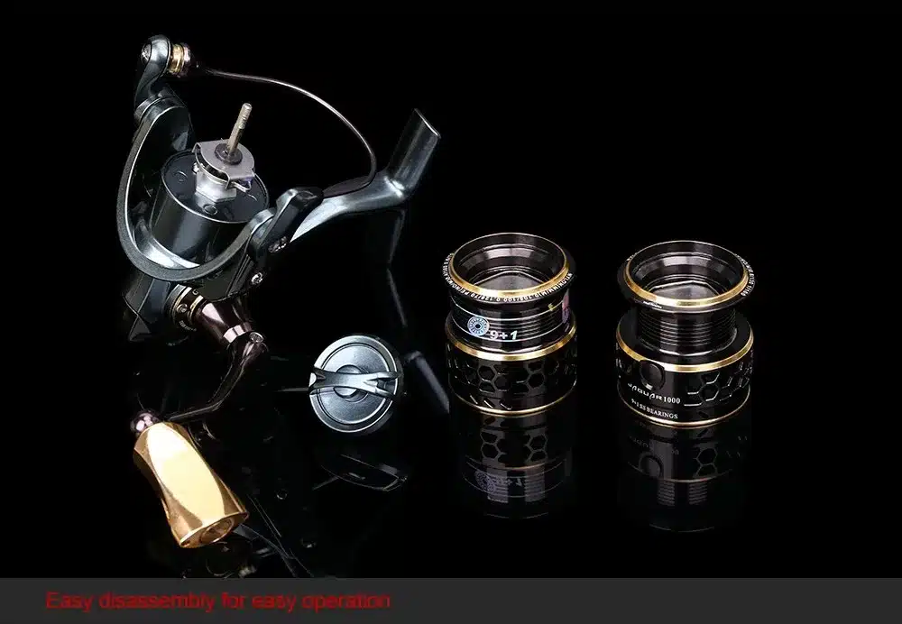 TSURINOYA Jaguar 1000 2000 3000 9+1BB Fishing Spinning Reel Carp Saltwater Fishing Reel Spinning Metal Handle 2 Spool Reels Coil 35