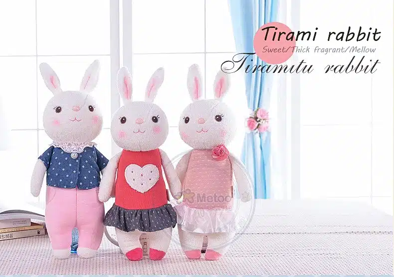 Plush Sweet Cute Lovely Stuffed Baby Kids Toys for Girls Birthday Christmas Gift 11 Inch Tiramitu Rabbits Mini Metoo Doll 9