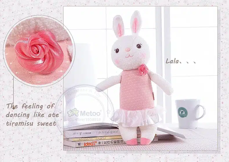 Plush Sweet Cute Lovely Stuffed Baby Kids Toys for Girls Birthday Christmas Gift 11 Inch Tiramitu Rabbits Mini Metoo Doll 12
