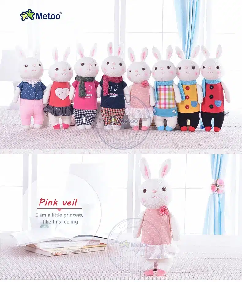 Plush Sweet Cute Lovely Stuffed Baby Kids Toys for Girls Birthday Christmas Gift 11 Inch Tiramitu Rabbits Mini Metoo Doll 19