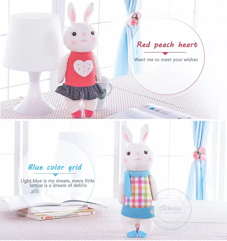 Plush Sweet Cute Lovely Stuffed Baby Kids Toys for Girls Birthday Christmas Gift 11 Inch Tiramitu Rabbits Mini Metoo Doll 20