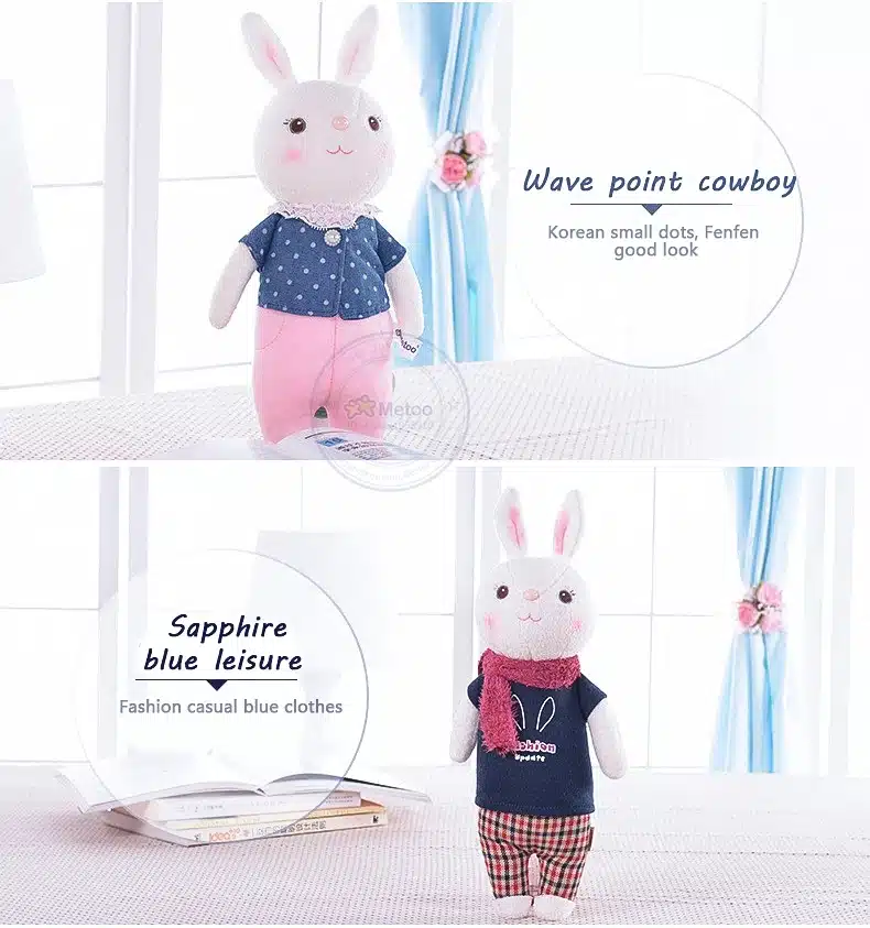 Plush Sweet Cute Lovely Stuffed Baby Kids Toys for Girls Birthday Christmas Gift 11 Inch Tiramitu Rabbits Mini Metoo Doll 21