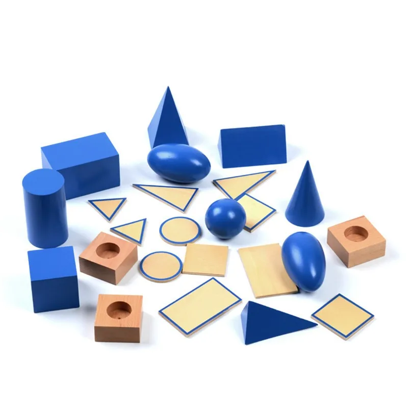 Baby Toy Montessori Geometric Solids with Stands Bases and Box Early Childhood Education Kids Toys Brinquedos Juguetes 10
