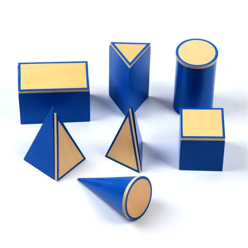 Baby Toy Montessori Geometric Solids with Stands Bases and Box Early Childhood Education Kids Toys Brinquedos Juguetes 11