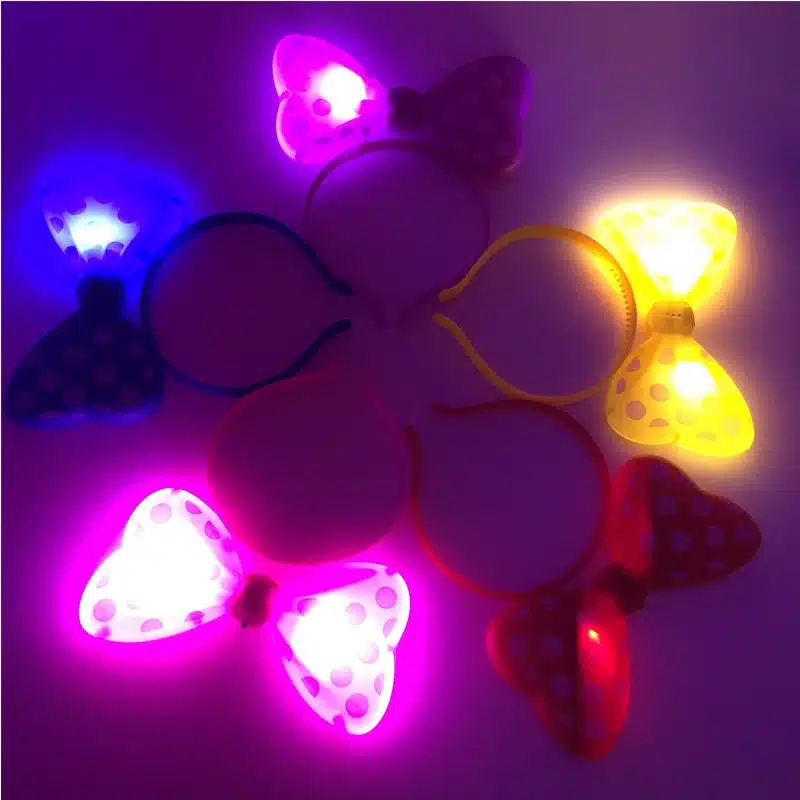 5pcs/lot Wave point butterfly LED Light Luminous Flashing Bunny Headdress Head Hair Band Hoop Toy Kid Birthday Party Supply 15