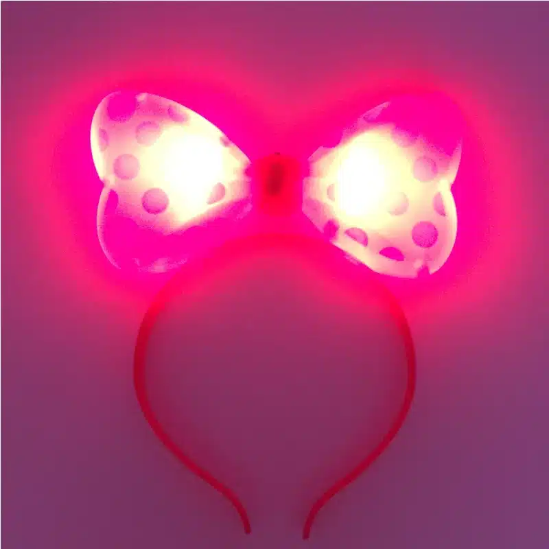 5pcs/lot Wave point butterfly LED Light Luminous Flashing Bunny Headdress Head Hair Band Hoop Toy Kid Birthday Party Supply 20