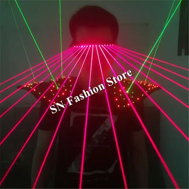 T16 Colorful light ballroom laser vest dj laser costumes dance wears laser glasses red laser suit led clothes shoulder led vest 9