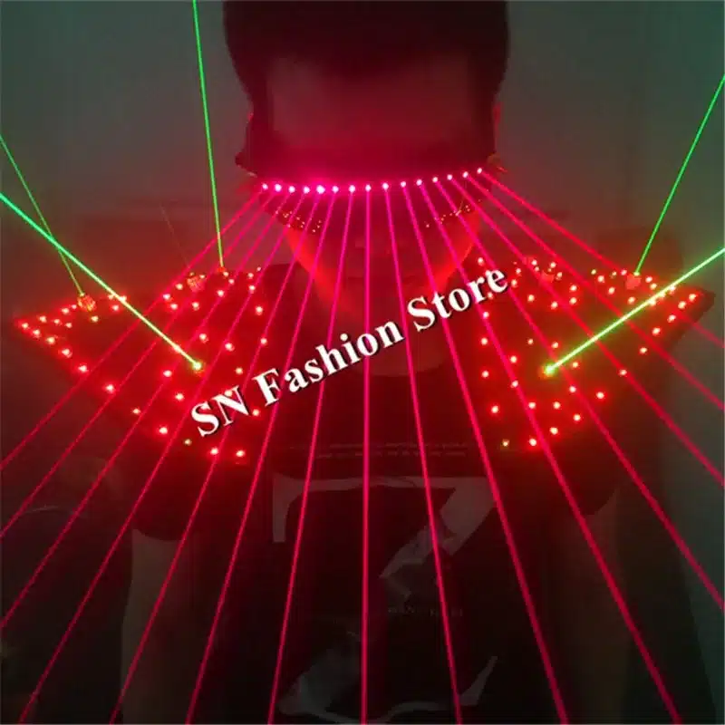 T16 Colorful light ballroom laser vest dj laser costumes dance wears laser glasses red laser suit led clothes shoulder led vest 10