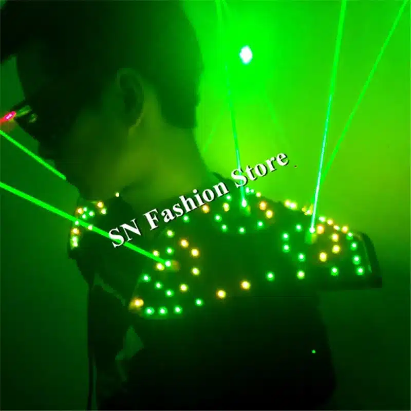 T16 Colorful light ballroom laser vest dj laser costumes dance wears laser glasses red laser suit led clothes shoulder led vest 11