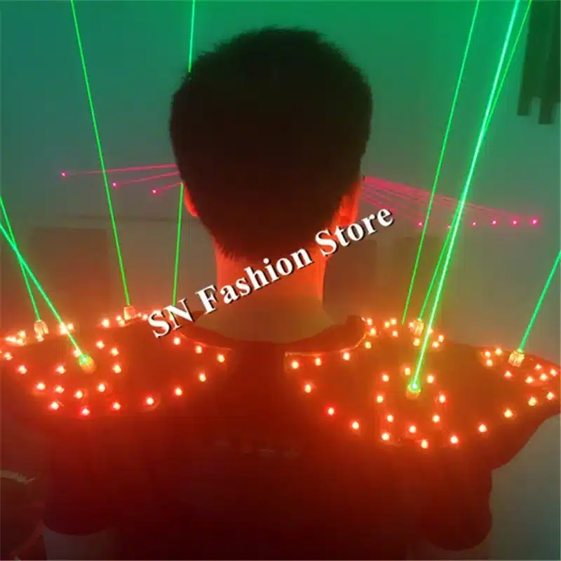 T16 Colorful light ballroom laser vest dj laser costumes dance wears laser glasses red laser suit led clothes shoulder led vest 13