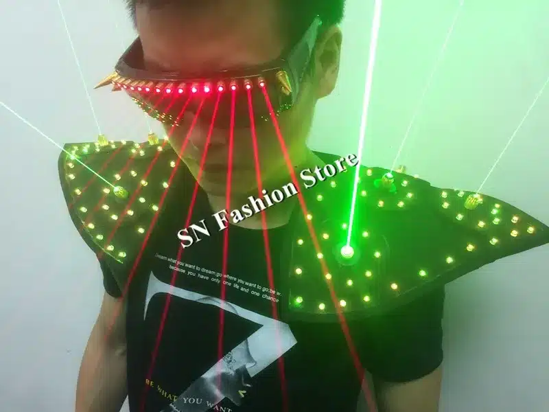 T16 Colorful light ballroom laser vest dj laser costumes dance wears laser glasses red laser suit led clothes shoulder led vest 18