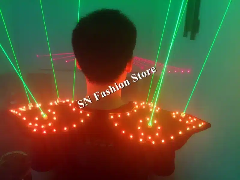 T16 Colorful light ballroom laser vest dj laser costumes dance wears laser glasses red laser suit led clothes shoulder led vest 20