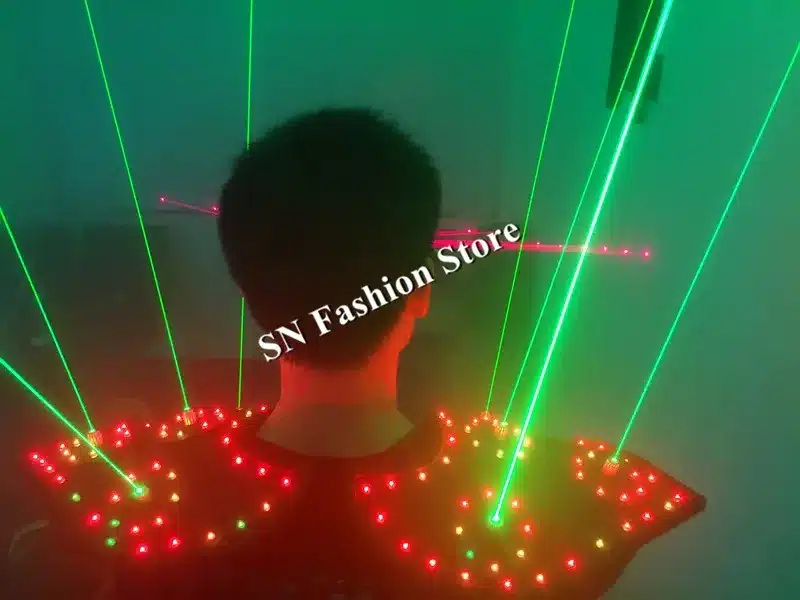 T16 Colorful light ballroom laser vest dj laser costumes dance wears laser glasses red laser suit led clothes shoulder led vest 22