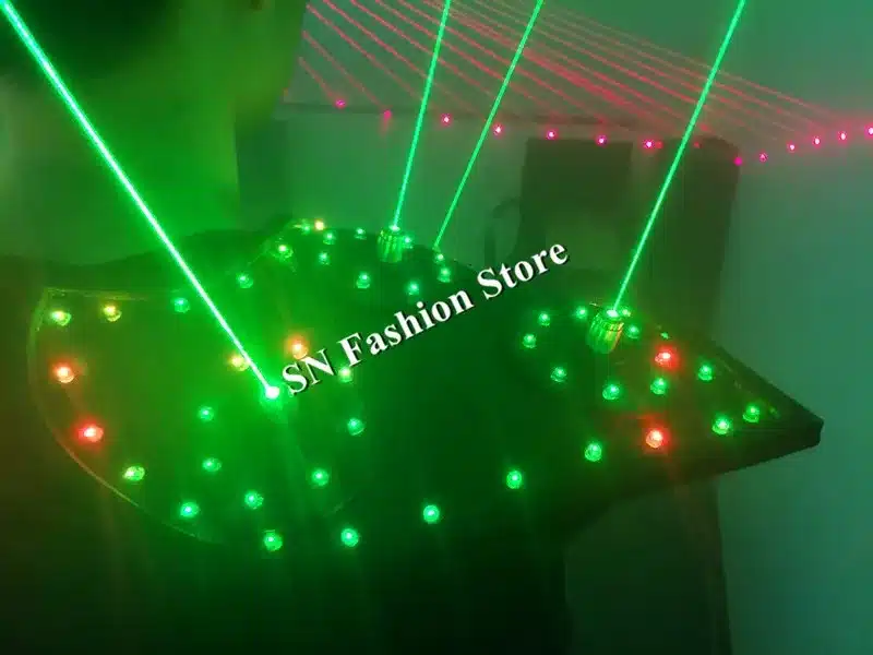 T16 Colorful light ballroom laser vest dj laser costumes dance wears laser glasses red laser suit led clothes shoulder led vest 24