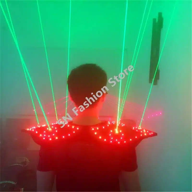 T16 Colorful light ballroom laser vest dj laser costumes dance wears laser glasses red laser suit led clothes shoulder led vest 26