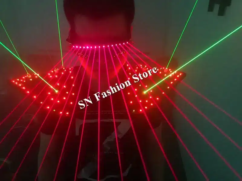 T16 Colorful light ballroom laser vest dj laser costumes dance wears laser glasses red laser suit led clothes shoulder led vest 31