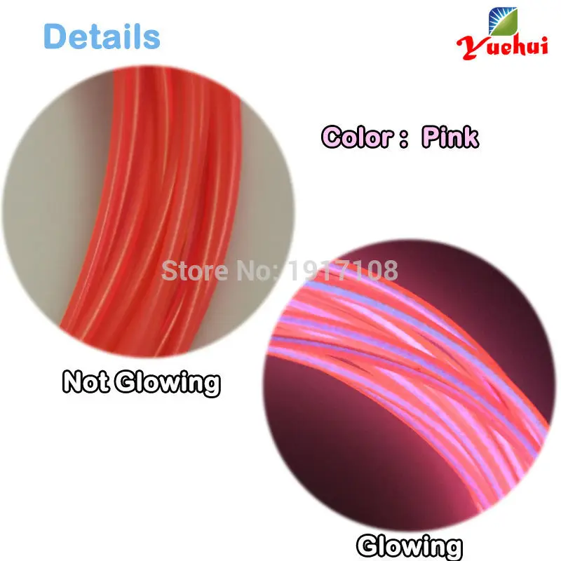 1.3mm 1Meter 4pcs EL wire electroluminescent wire light flexible LED neon cold light For clothes toys/craft Glow Party Supplies 21