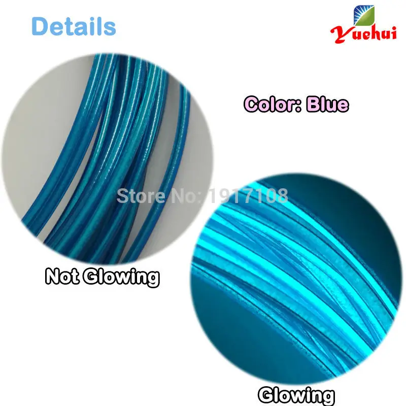 1.3mm 1Meter 4pcs EL wire electroluminescent wire light flexible LED neon cold light For clothes toys/craft Glow Party Supplies 31