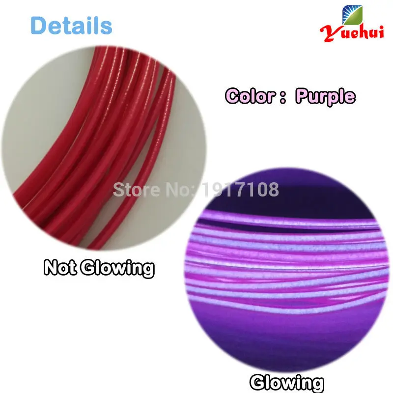1.3mm 1Meter 4pcs EL wire electroluminescent wire light flexible LED neon cold light For clothes toys/craft Glow Party Supplies 33