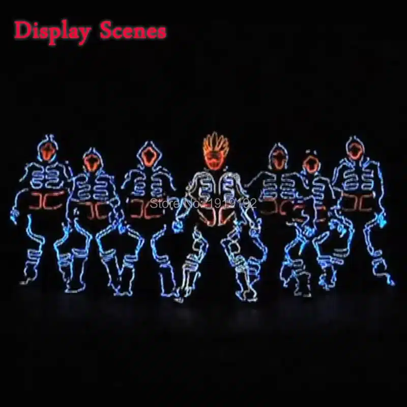 EL Cold Light Clothing Glowing Dance Clothing EL Indian Luminous Costumes Scintillation Costume Men LED Clothes Cold Strip Party 14