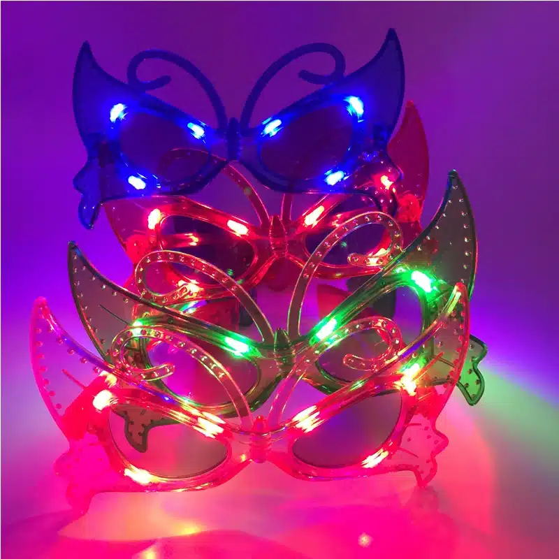 Costume Leds Led Clothes 5pcs/lot Laser Flashing Glasses Light Party Glow Mask Christmas Halloween Gift Blinking Led Butterfly 13