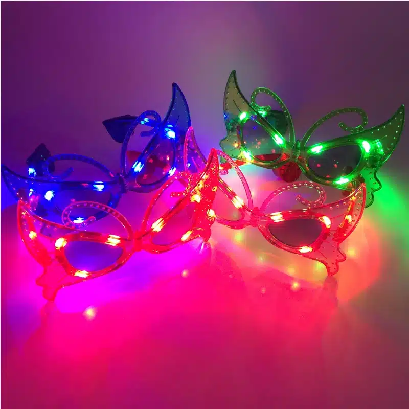 Costume Leds Led Clothes 5pcs/lot Laser Flashing Glasses Light Party Glow Mask Christmas Halloween Gift Blinking Led Butterfly 14
