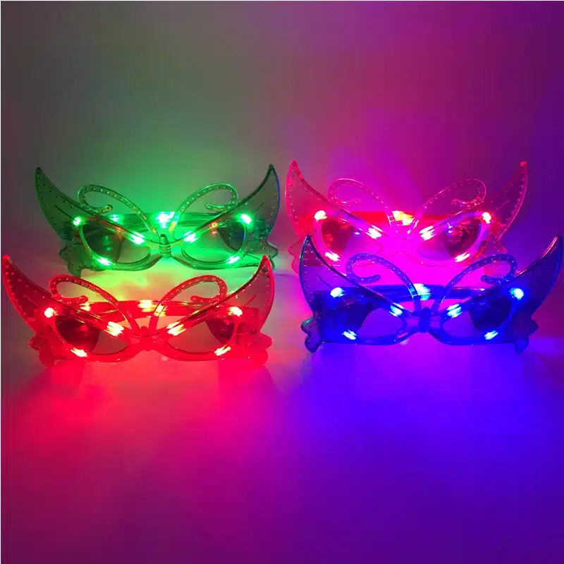 Costume Leds Led Clothes 5pcs/lot Laser Flashing Glasses Light Party Glow Mask Christmas Halloween Gift Blinking Led Butterfly 16