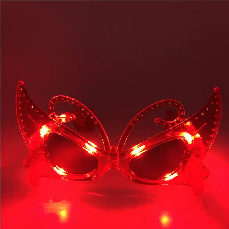 Costume Leds Led Clothes 5pcs/lot Laser Flashing Glasses Light Party Glow Mask Christmas Halloween Gift Blinking Led Butterfly 17