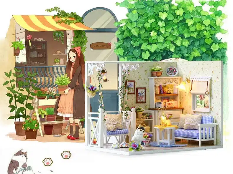 Assemble DIY Doll House Toy Wooden Miniatura Doll Houses Miniature Dollhouse toys With Furniture LED Lights Birthday Gift H13 17
