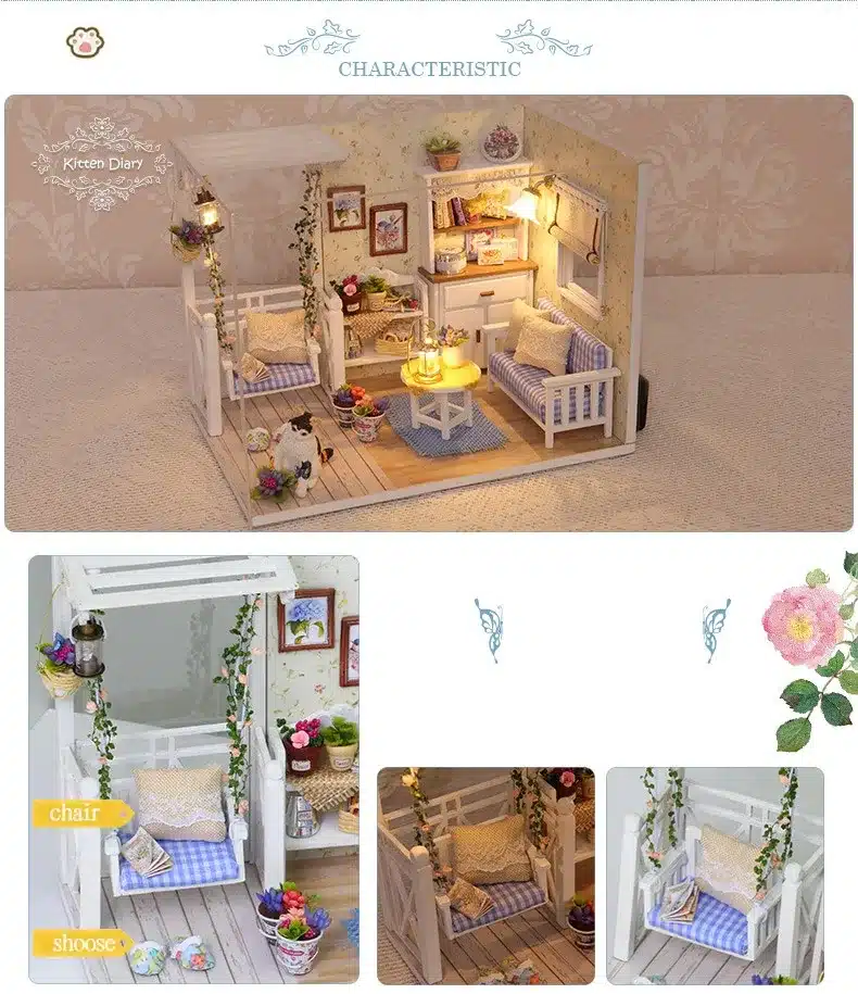 Assemble DIY Doll House Toy Wooden Miniatura Doll Houses Miniature Dollhouse toys With Furniture LED Lights Birthday Gift H13 18