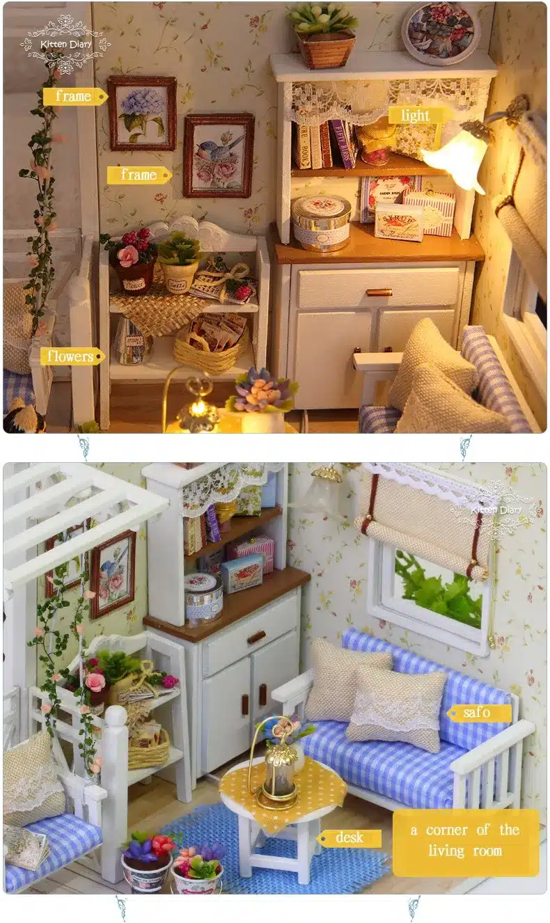 Assemble DIY Doll House Toy Wooden Miniatura Doll Houses Miniature Dollhouse toys With Furniture LED Lights Birthday Gift H13 19