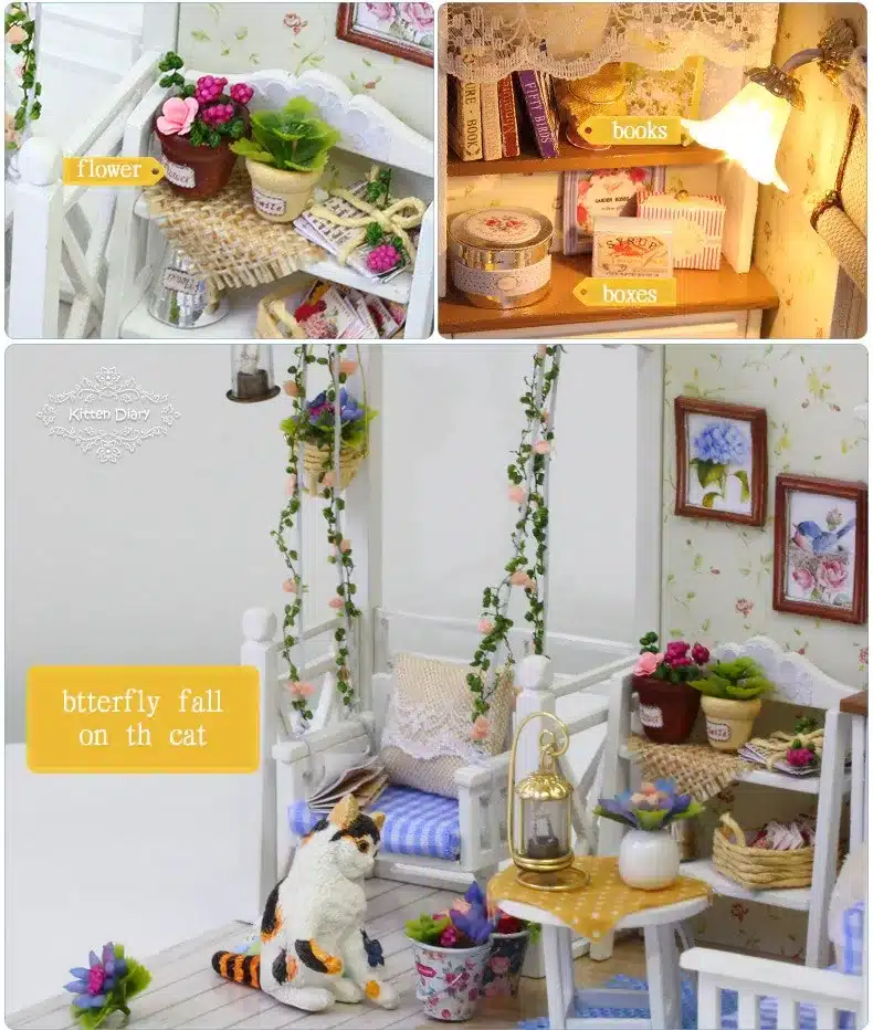 Assemble DIY Doll House Toy Wooden Miniatura Doll Houses Miniature Dollhouse toys With Furniture LED Lights Birthday Gift H13 20